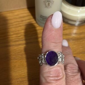 Elegant Silver and Purple Ring